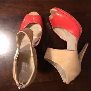 Nine West Two-Tone Peep Toe Heels